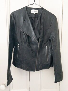BB Dakota Black Asymmetrical Leather Jacket Goth Grunge